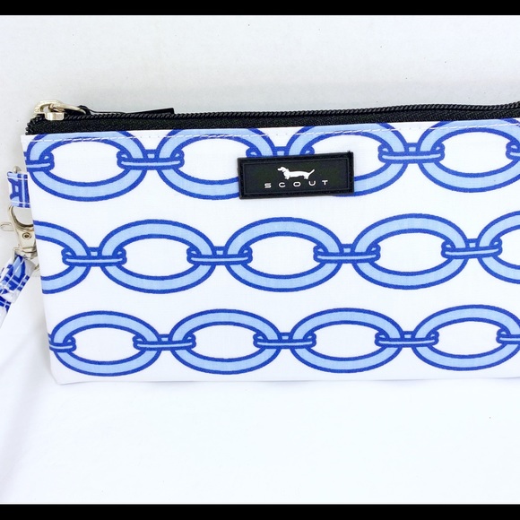 Scout Bags Kate Wristlet Blue Mary Chain Link 8” x 4” - Picture 4 of 9